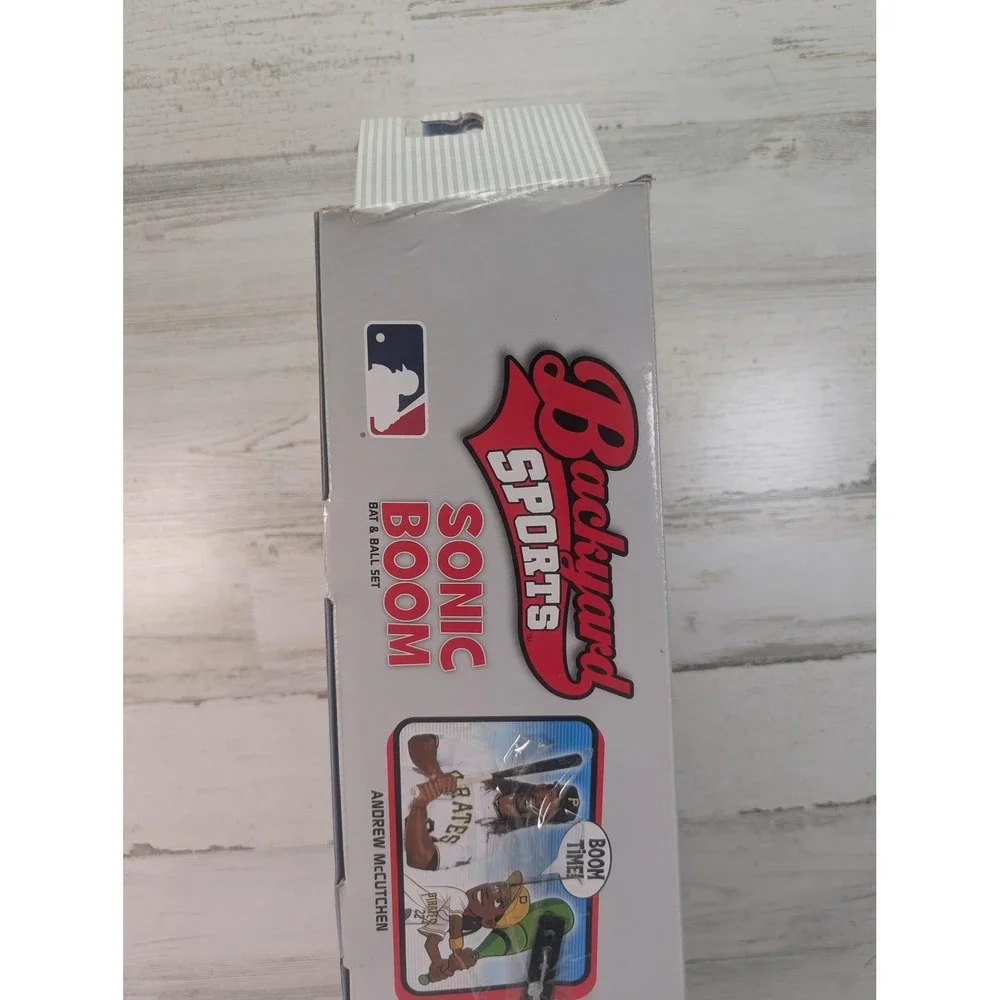 Backyard Sports Sonic Boom Bat‎ & Ball Set Green Baseball Toy Andrew McCutchen